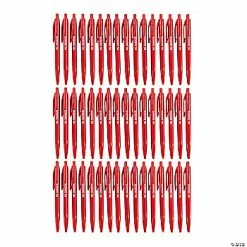 Cheapest 🔥 Personalized Red Retractable Pens - 48 Pc. 🌟