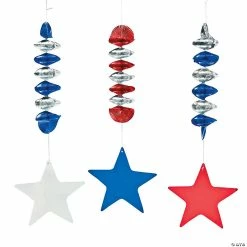 Coupon ⌛ 34 1/2" Patriotic Stars Hanging Swirls - 12 Pc. 👍