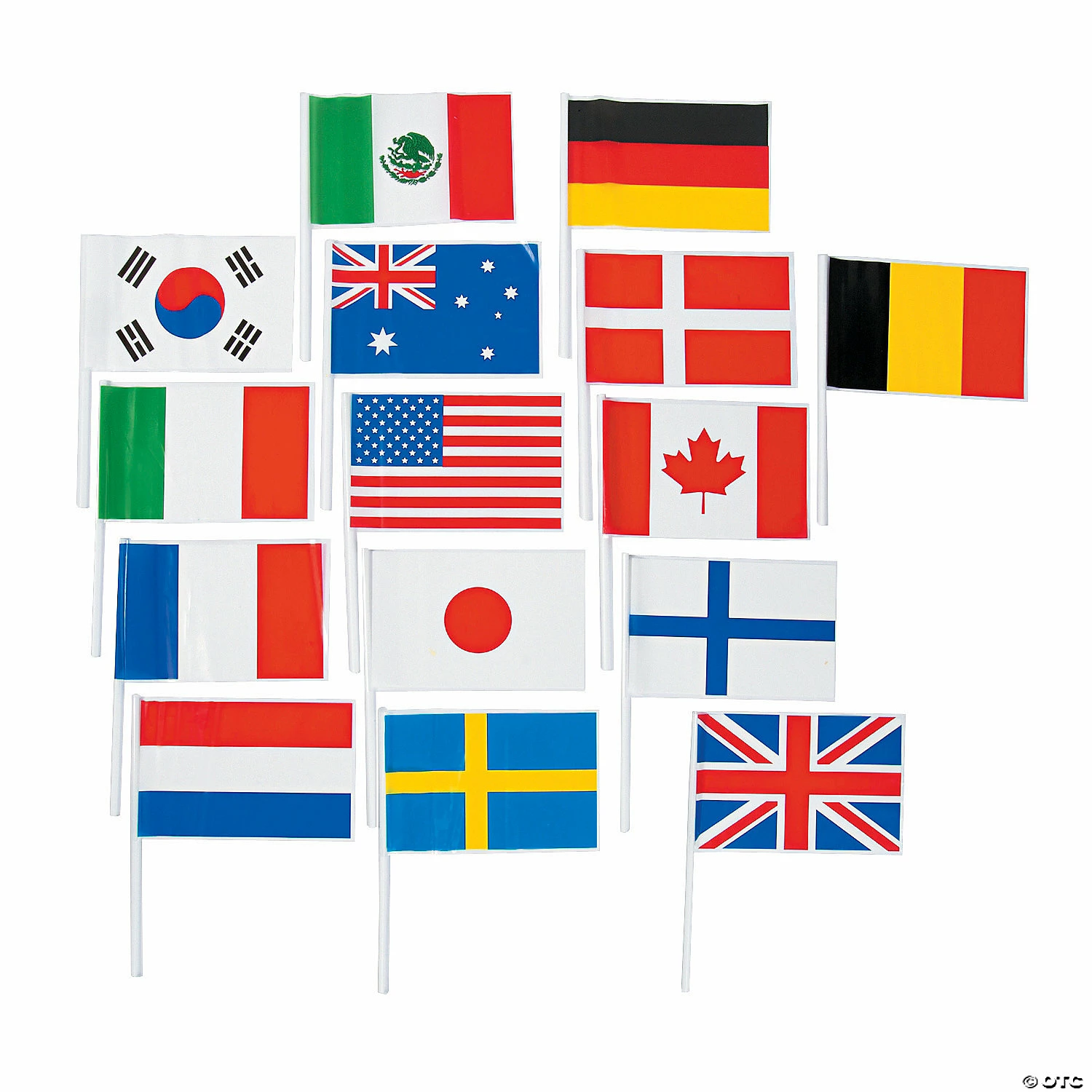Outlet ๐ 6" x 4" Small Plastic Flags of All Nations Flags - 72 Pc. ๐