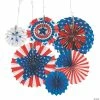 Best deal ⭐ 8" - 16" Patriotic Paper Hanging Paper Fans - 6 Pc. 🎁