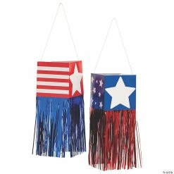 Budget 🥰 Patriotic Hanging Decorations with Fringe - 6 Pc. ⭐