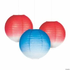 Hot Sale ⌛ Patriotic Ombre Paper Hanging Lanterns - 6 Pc. 💯