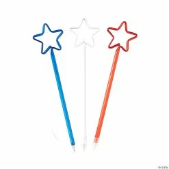 Discount ⭐ Patriotic Star-Shaped Pens – 12 Pc. 🎉