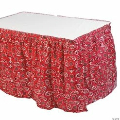 Best Pirce 🤩 Red Bandana Print Table 👗 Skirt 👏