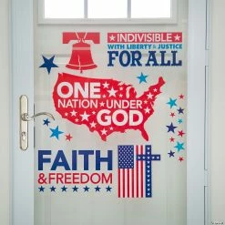 Brand new 💯 Religious Patriotic Window Clings - 2 Pc. ✔️