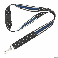 Wholesale ✨ Thin Blue Line Breakaway Lanyards - 12 Pc. 🌟