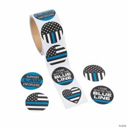 Top 10 😀 Thin Blue Line Sticker Roll - 100 Pc. 🔔